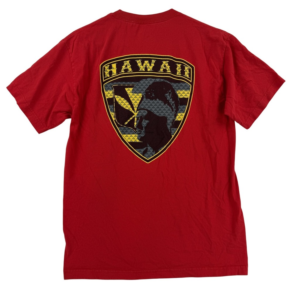 T&C Surf Designs‎ Shirt Mens Medium Red Hawaii King Kamehameha Tee T-Shirt Surf